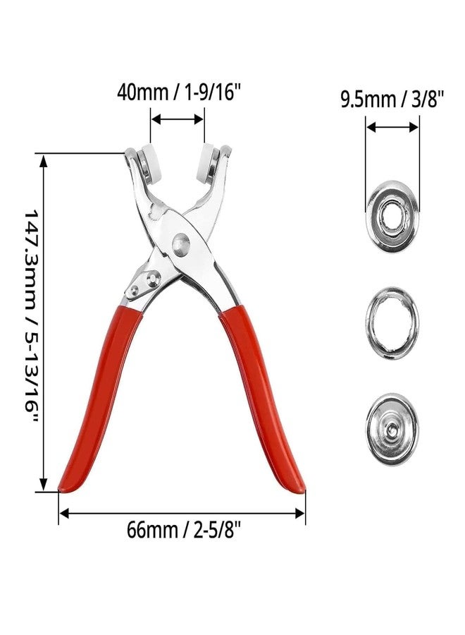 SKYWORK Premium Snap Buttons Kit - 100 Sets 9.5mm Metal Fasteners in 10 Colors with Hand Pliers Tool, Five-Claw Copper Buckles for Sewing, DIY Crafts, Baby Clothes, Hats, Bibs & Rompers (Silver) - Image 5